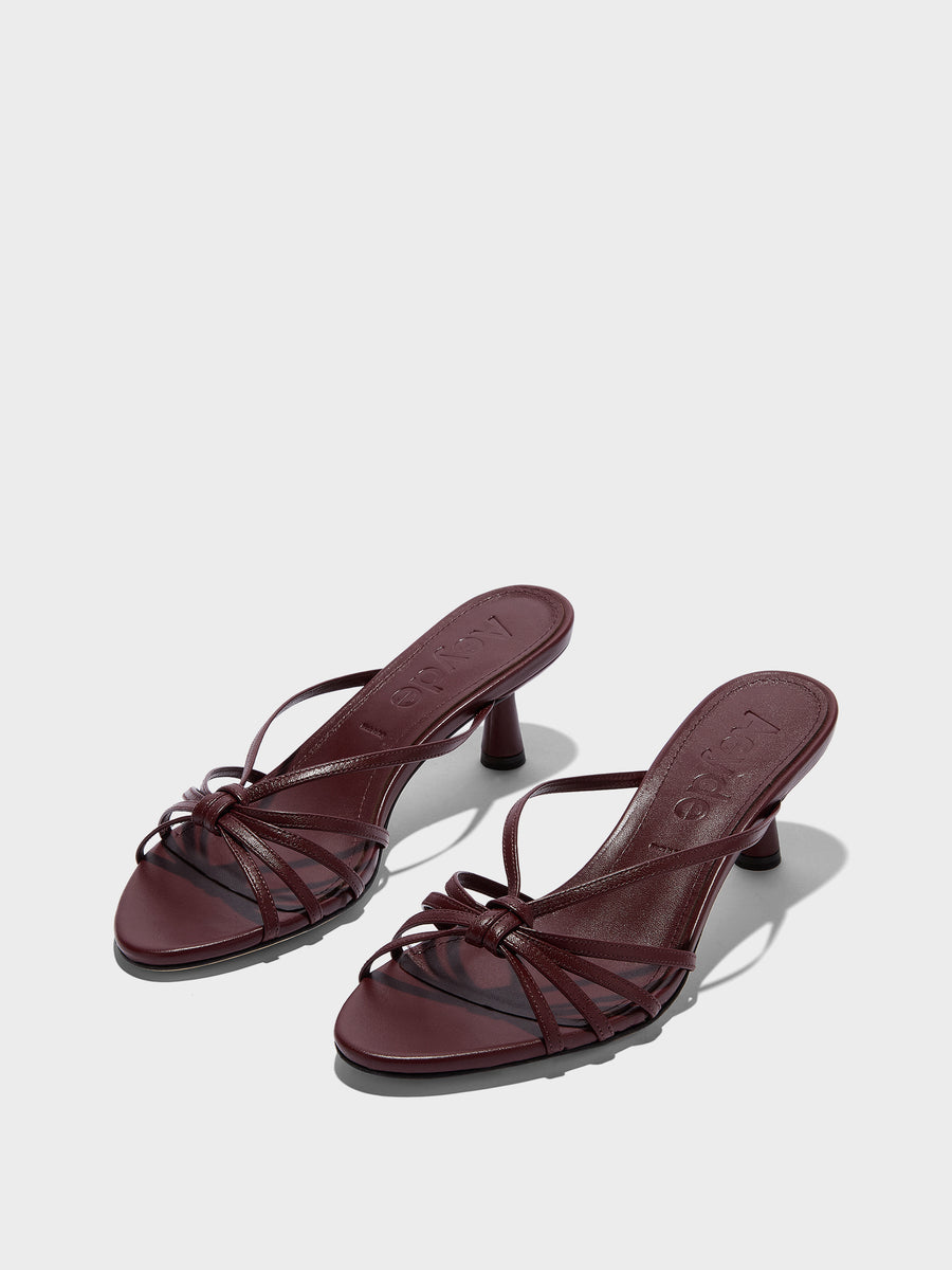 Aeyde | Abby Leather Heeled Sandals for Women | Port Nappa | Round Toe | Mid Heel | Luxury Materials | Handmade in Italy
