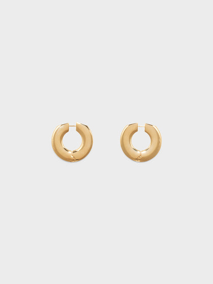 Aeyde | Ada Large 18kt Gold-Plated Hoop Earrings for Women | Luxury Materials | Handmade in Italy | Material Details