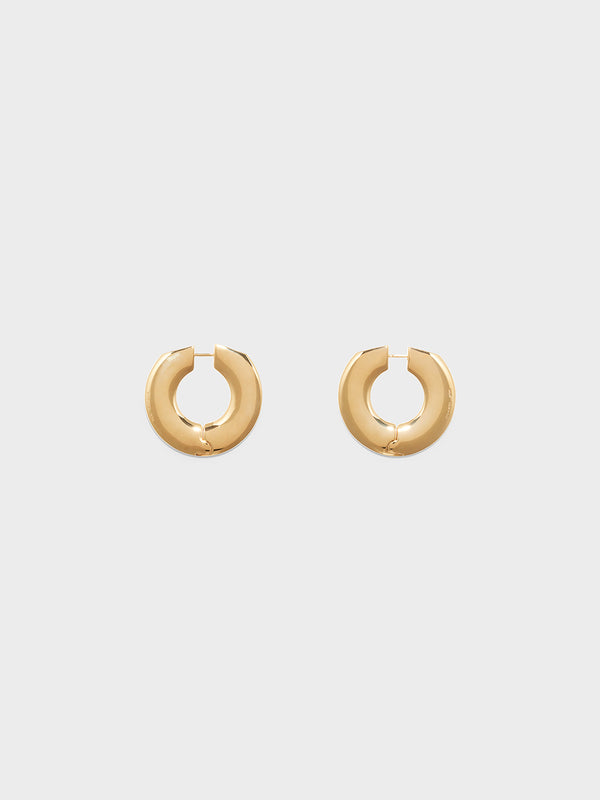Aeyde | Ada Large 18kt Gold-Plated Hoop Earrings for Women | Luxury Materials | Handmade in Italy