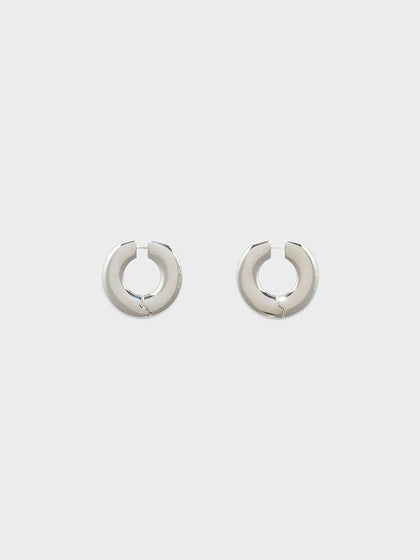 Aeyde | Ada Large Palladium-Plated Hoop Earrings for Women | Luxury Materials | Handmade in Italy | How to Style