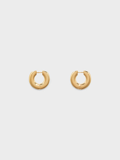 Aeyde | Ada Medium 18kt Gold-Plated Hoop Earrings for Women | Luxury Materials | Handmade in Italy | Material Details