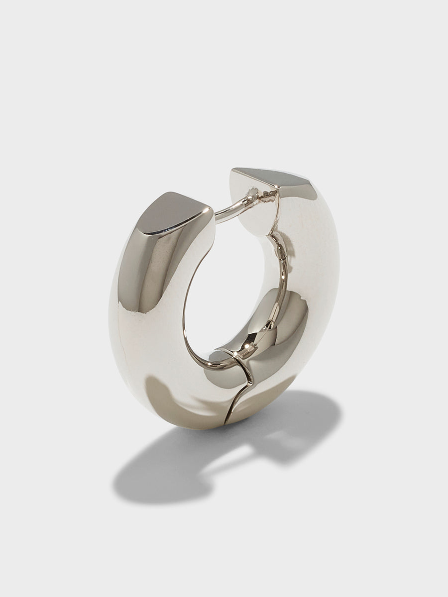 Alaya Medium Palladium-Plated Hoop Earrings