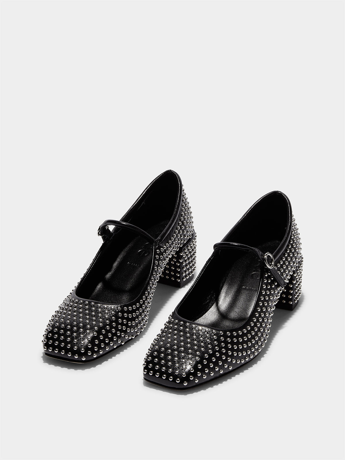 Aline Mini Studs Leather Mary-Jane Pumps - Image 2