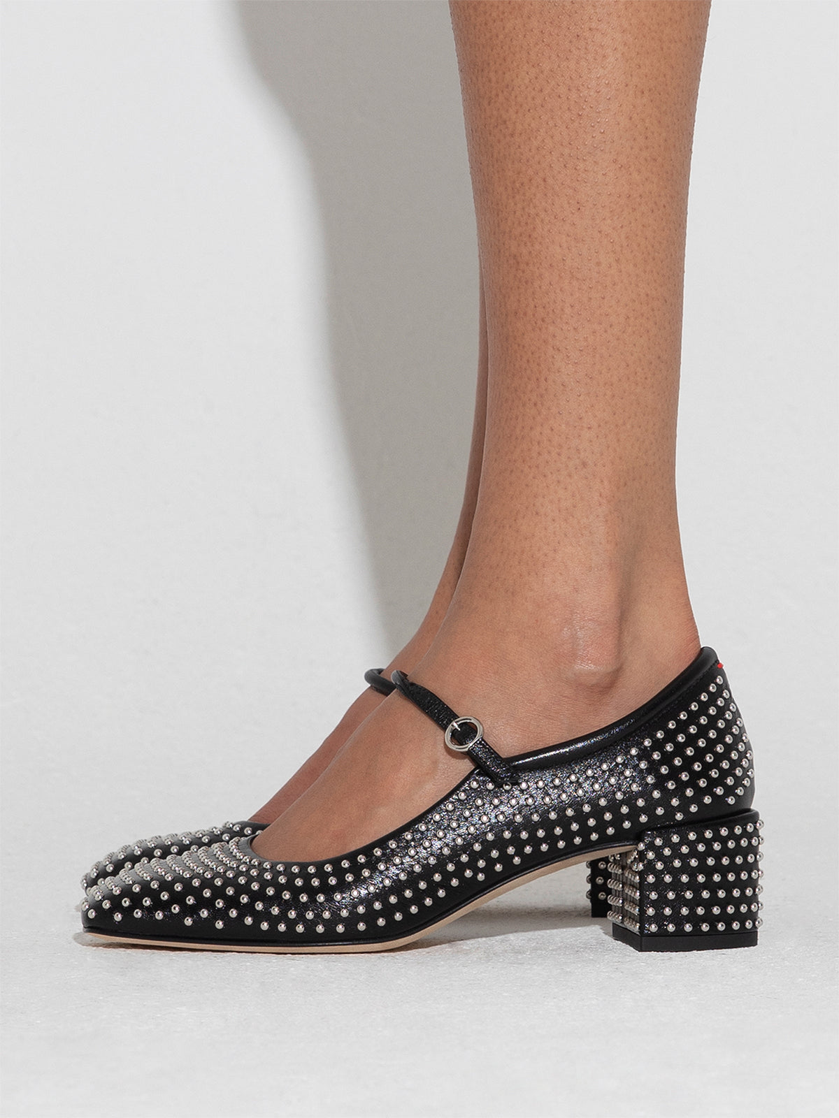 Aline Mini Studs Leather Mary-Jane Pumps - Image 6