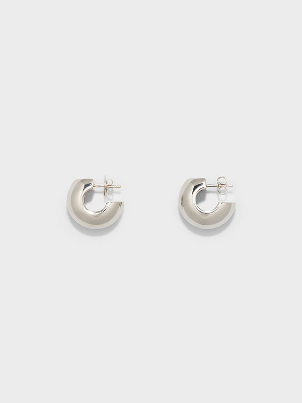 Aeyde | Alma Medium Palladium-Plated Earrings for Women | Luxury Materials | Handmade in Italy [x=50,y=50]