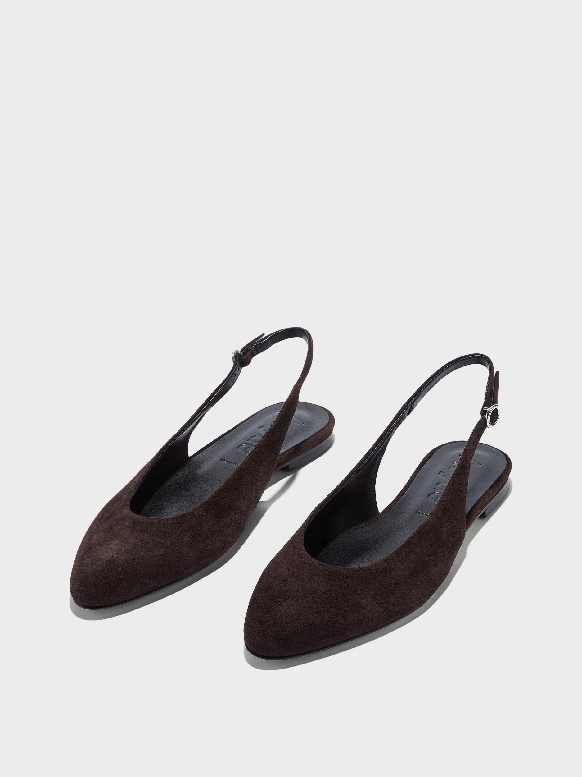 Aeyde | Amelia Leather Flats for Women | Moka Suede |  | Flat Heel | Luxury Materials | Handmade in Italy