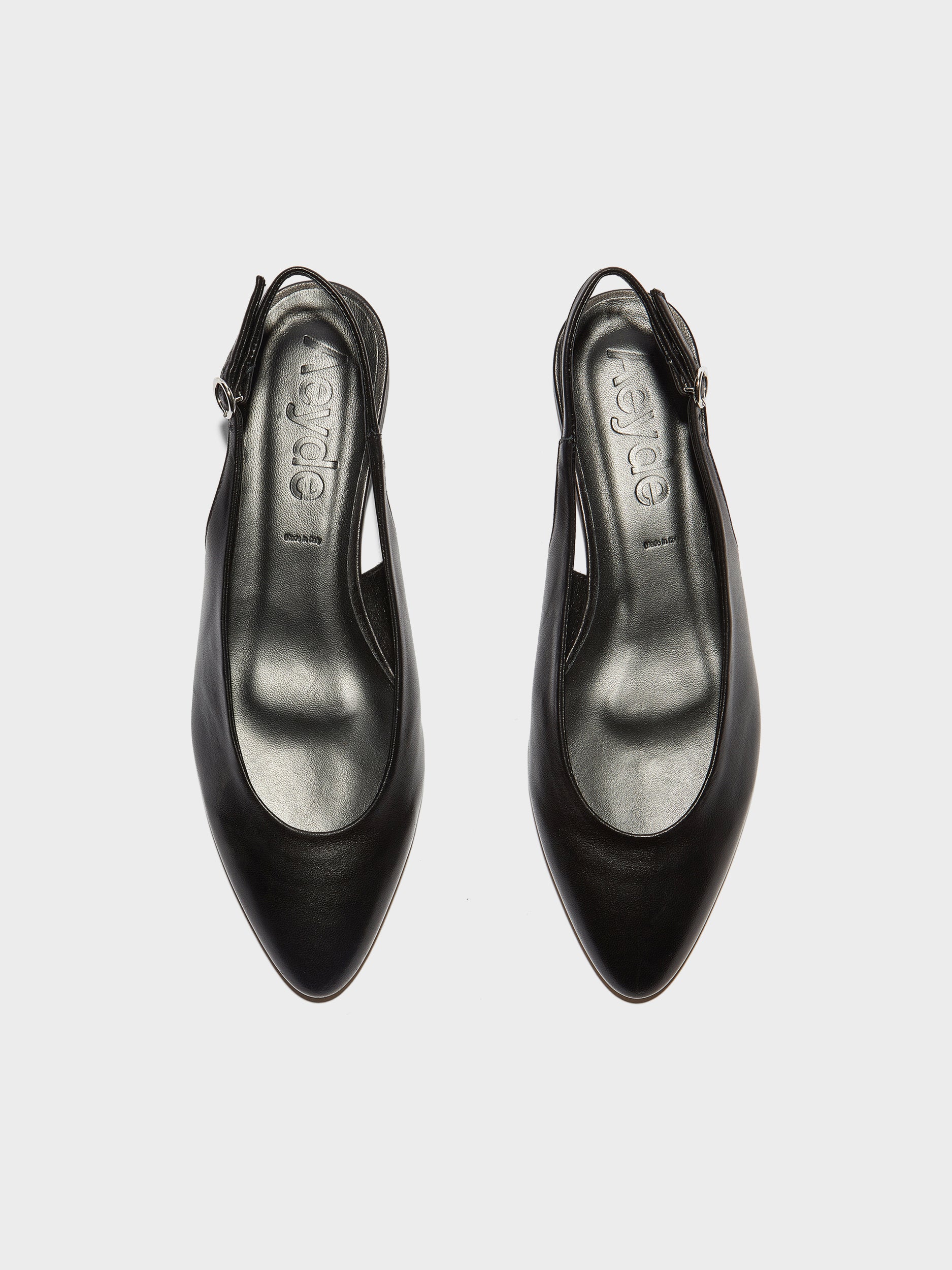 Aeyde | Amelia Leather Flats for Women | Black Nappa |  | Flat Heel | Front View