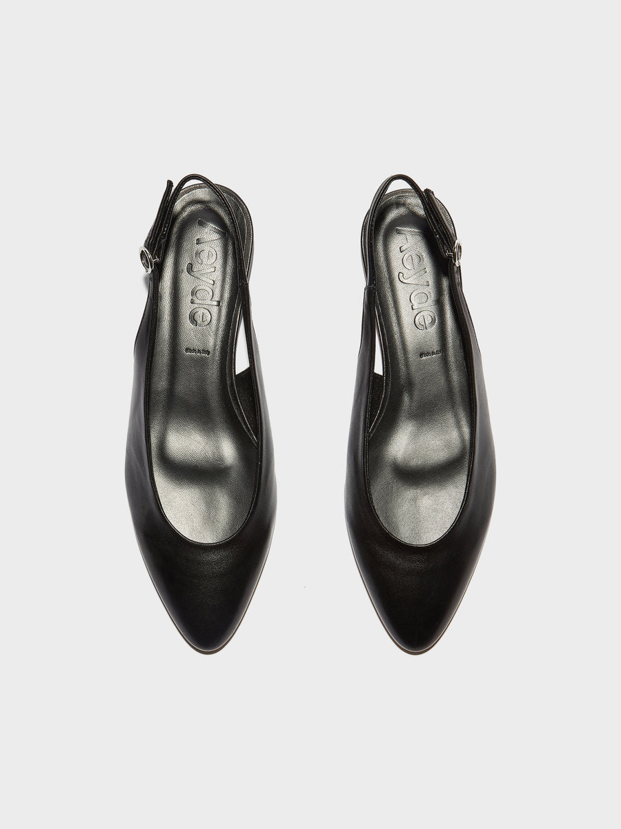 Aeyde | Amelia Leather Flats for Women | Black Nappa |  | Flat Heel | Front View