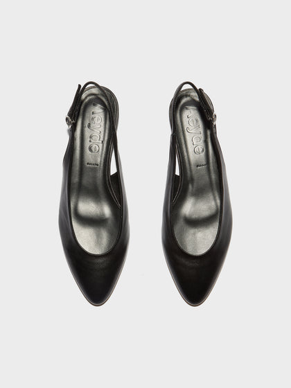 Aeyde | Amelia Leather Flats for Women | Black Nappa |  | Flat Heel | Front View