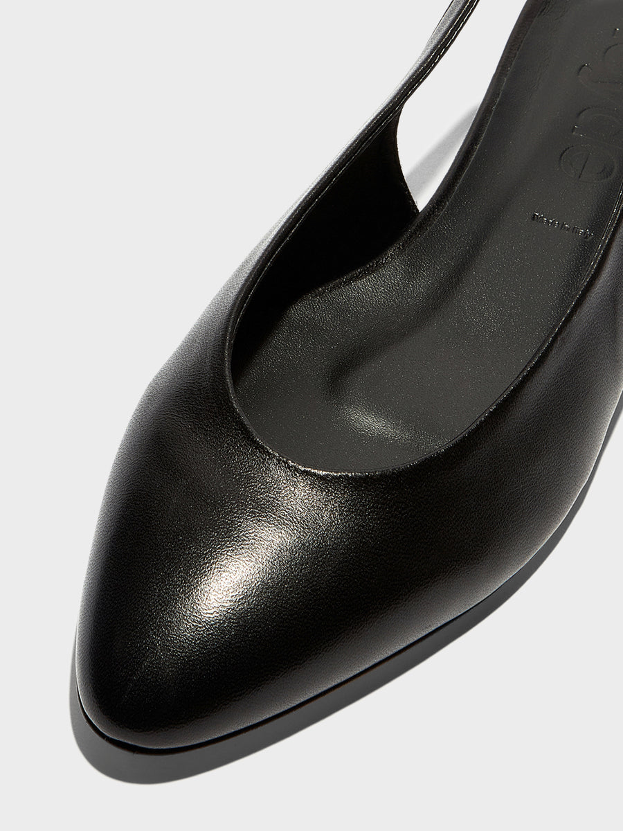 Aeyde | Amelia Leather Flats for Women | Black Nappa |  | Flat Heel | Heel Details