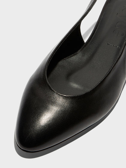 Aeyde | Amelia Leather Flats for Women | Black Nappa |  | Flat Heel | Heel Details