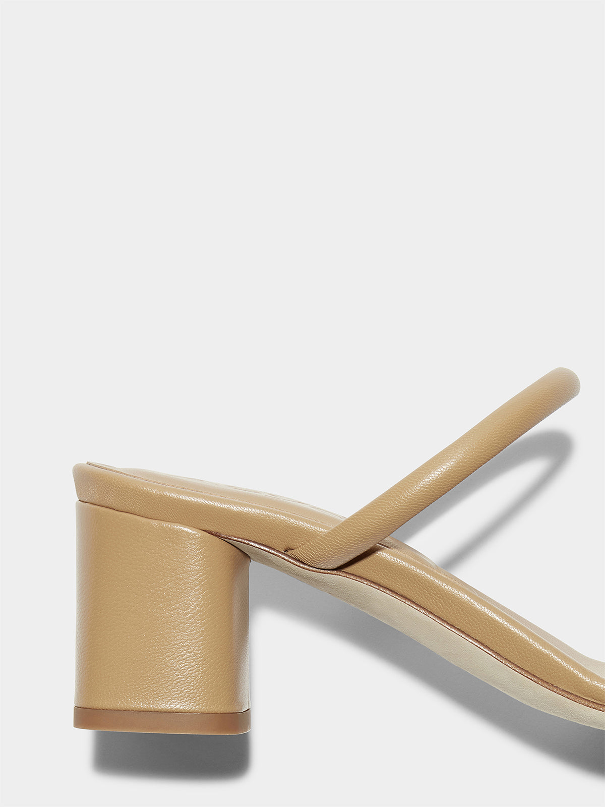 Aeyde | Anni Leather Sandals Leather Heeled Sandals for Women | Hazelnut Nappa | Round Toe | Mid Heel | Front View