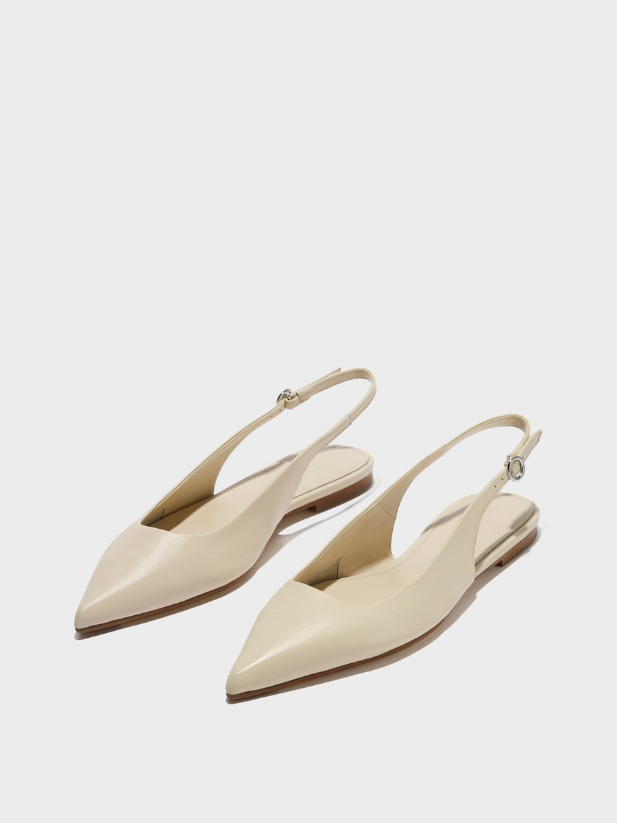 Aeyde | Annora Leather Flats for Women | Creamy Nappa | Pointed Toe | Flat Heel | Luxury Materials | Handmade in Italy