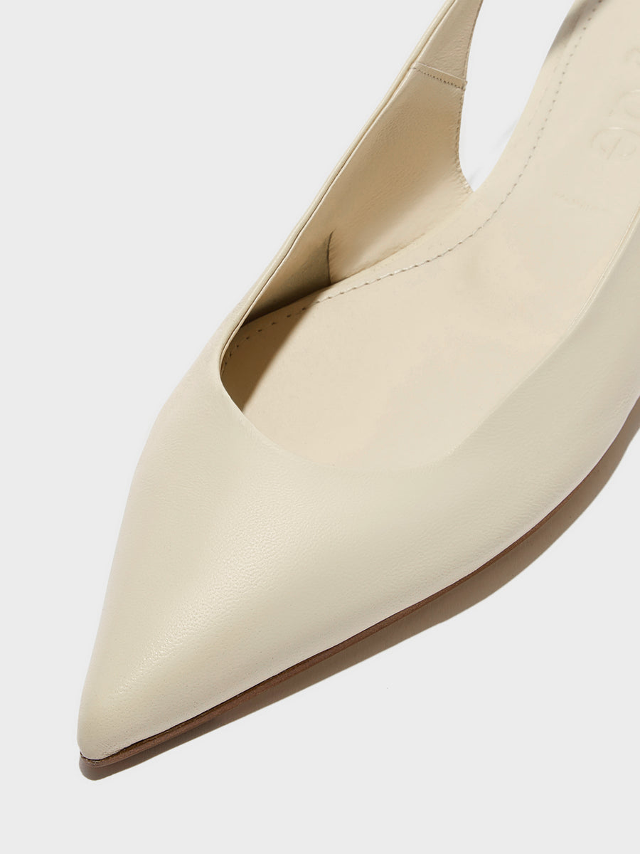 Aeyde | Annora Leather Flats for Women | Creamy Nappa | Pointed Toe | Flat Heel | Heel Details