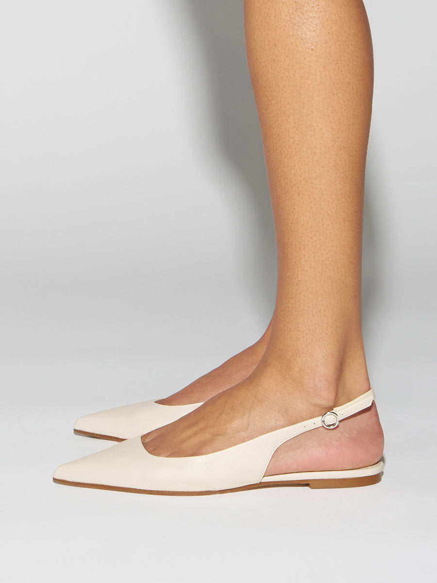 Aeyde | Annora Leather Flats for Women | Creamy Nappa | Pointed Toe | Flat Heel | How to Style