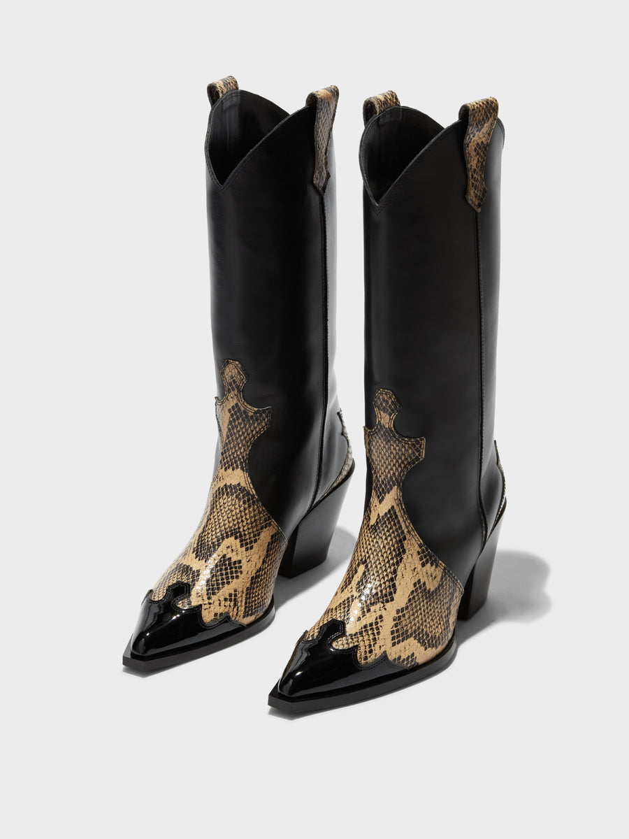 Ariel Leather Cowboy Boots