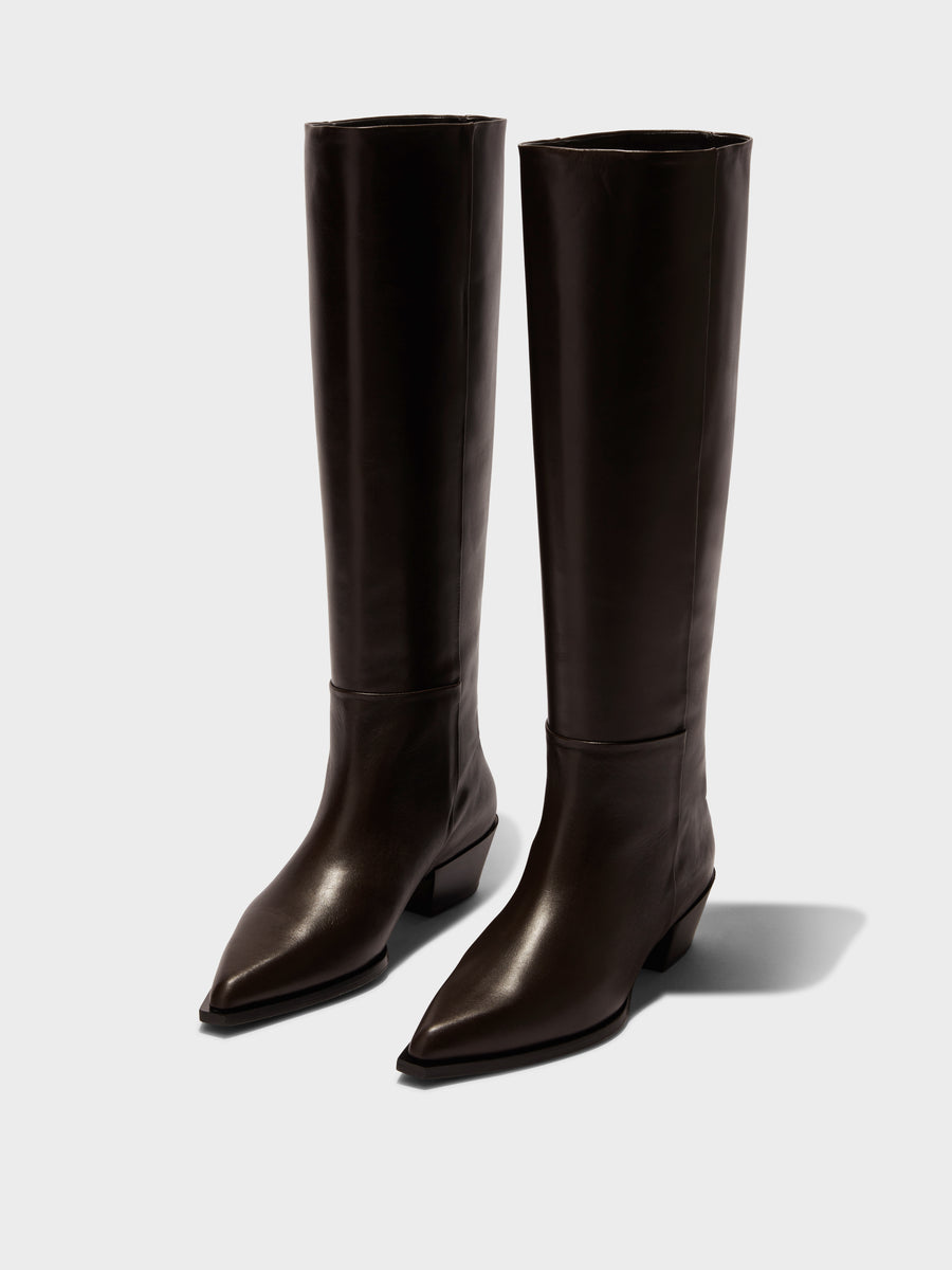 Arla Leather Cowboy Knee-High Boots