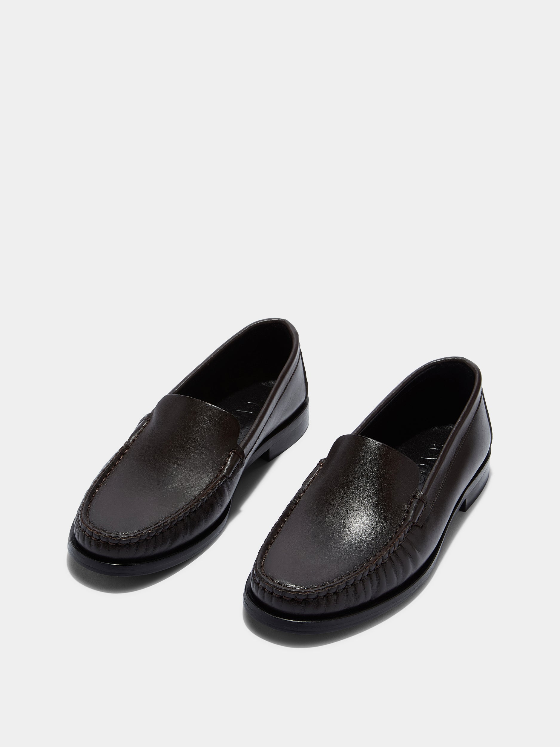 Aeyde | Arthur Leather Flats for Women | Moka Calf | Round Toe | Flat Heel | Luxury Materials | Handmade in Italy