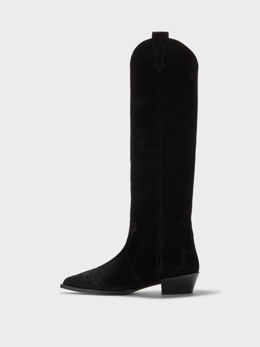 Aruna Suede Knee-High Cowboy Boots