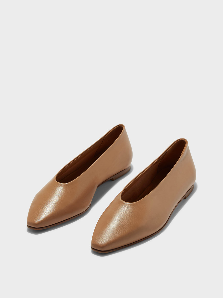 Betty Leather Square-Toe Ballet Flats