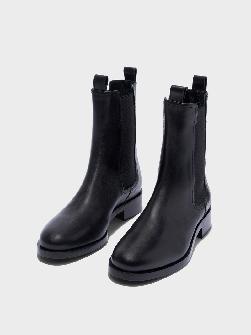 Caspar Leather Ankle Boots