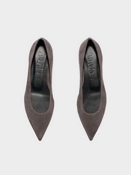 Aeyde | Cassy Pointed-Toe Suede Flats Leather Flats for Women | Taupe Suede | Pointed Toe | Flat Heel | Luxury Materials | Handmade in Italy