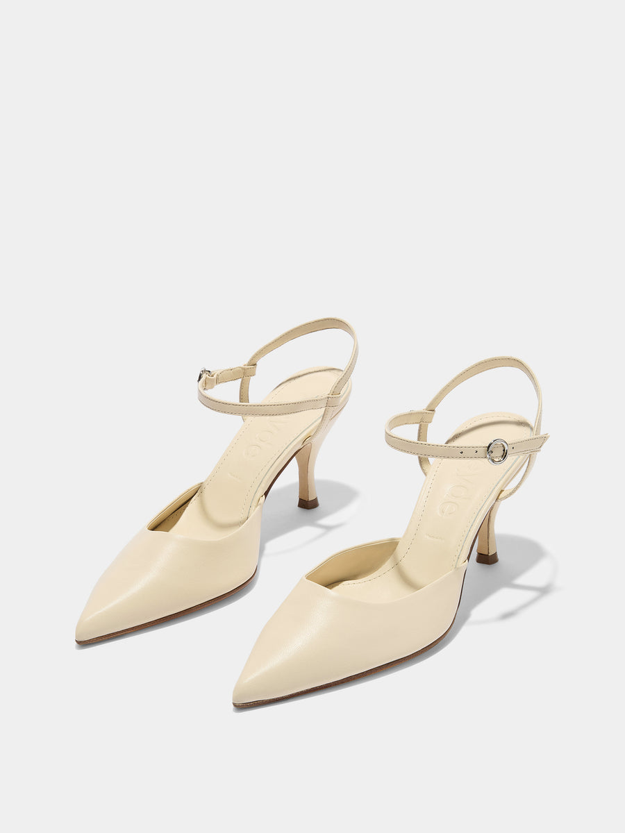 Aeyde | Catelyn Leather Pumps for Women | Creamy Nappa | Pointed Toe | High Heel | Luxury Materials | Handmade in Italy