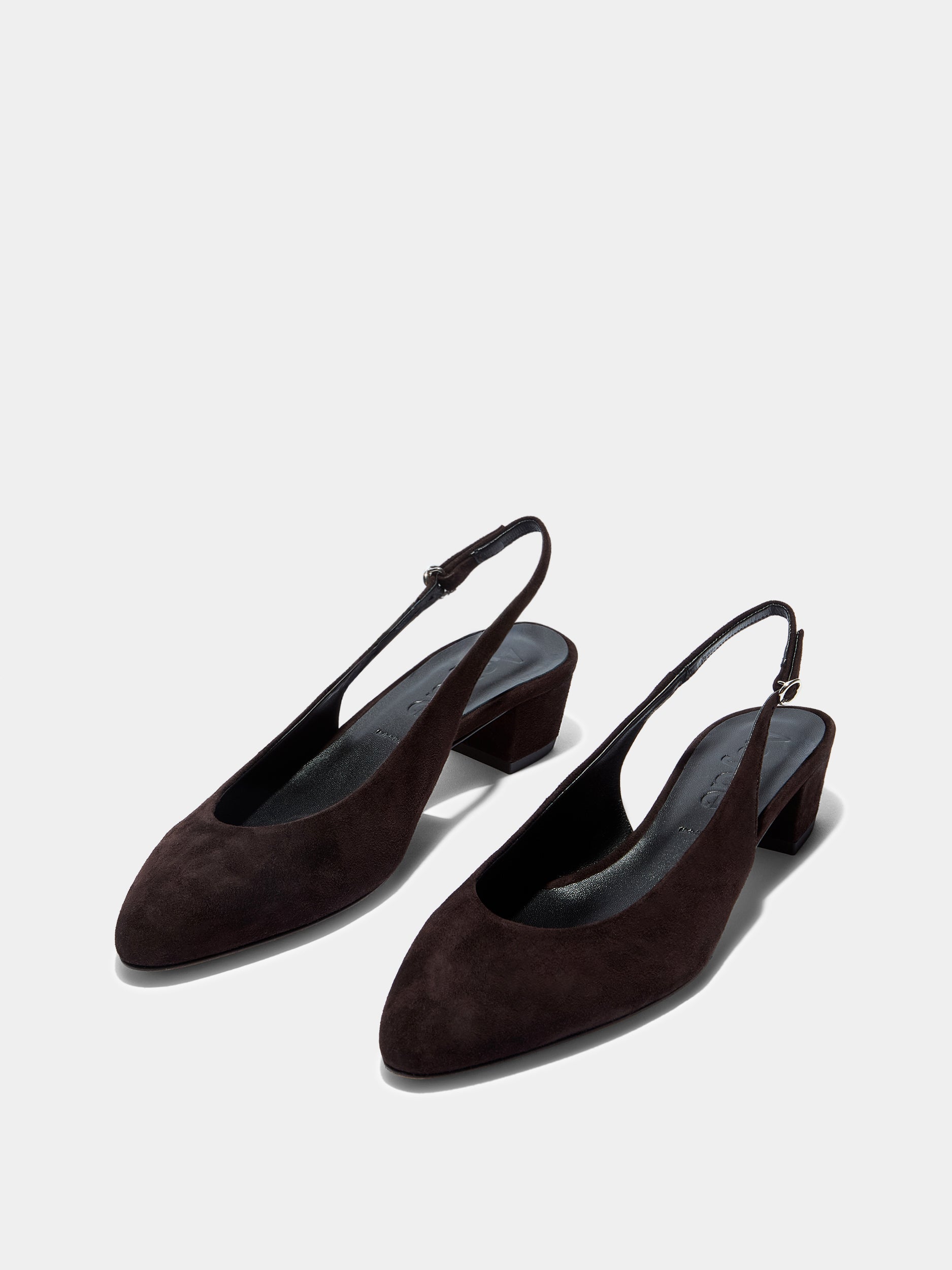 Aeyde | Celeste Leather Pumps for Women | Moka Suede |  | Mid Heel | Luxury Materials | Handmade in Italy