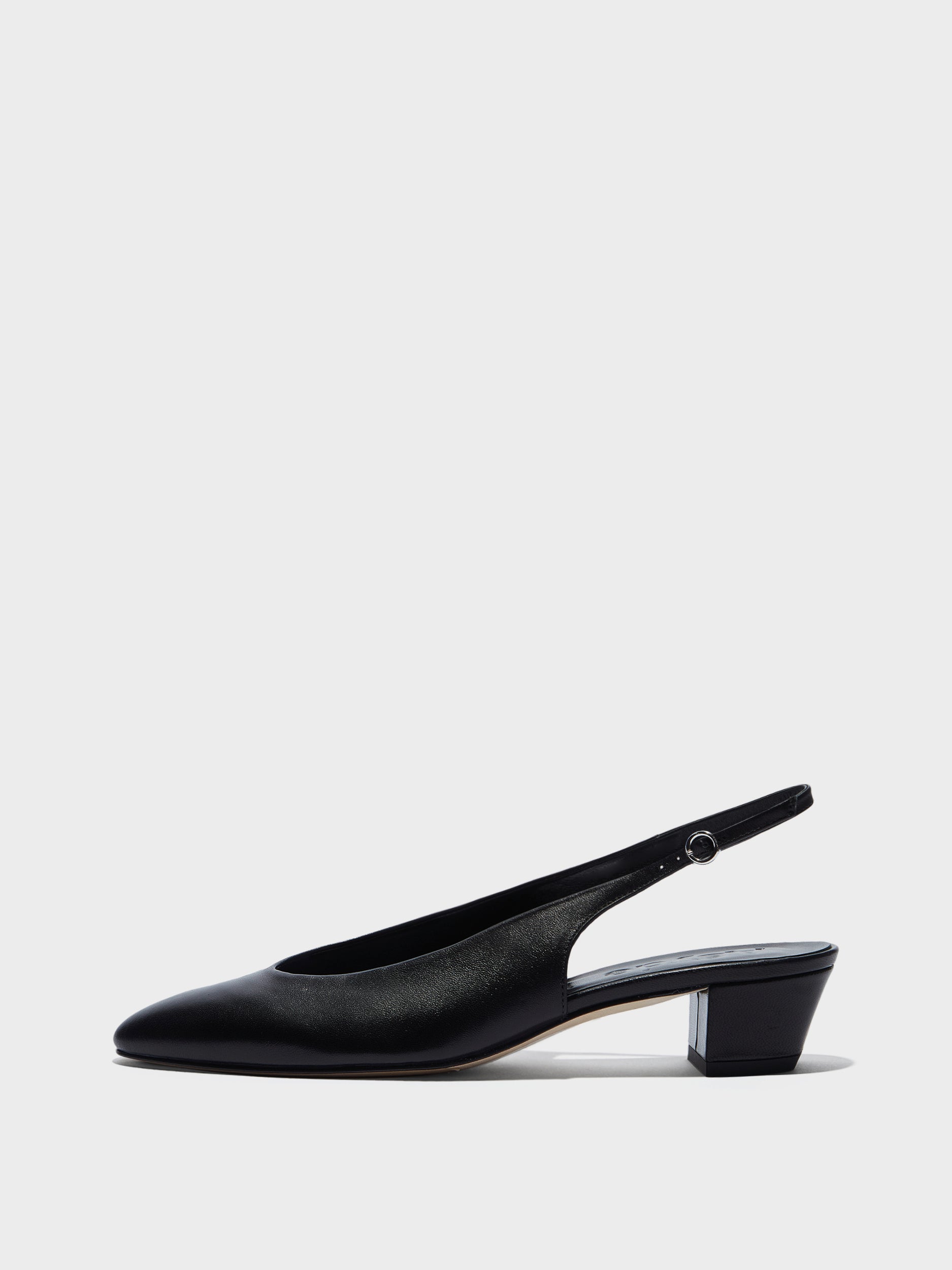 Aeyde | Celeste Leather Pumps for Women | Black Nappa |  | Mid Heel | Side View