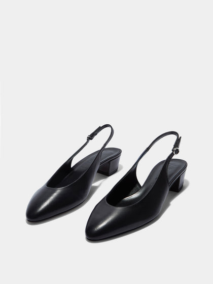 Aeyde | Celeste Leather Pumps for Women | Black Nappa |  | Mid Heel | Luxury Materials | Handmade in Italy