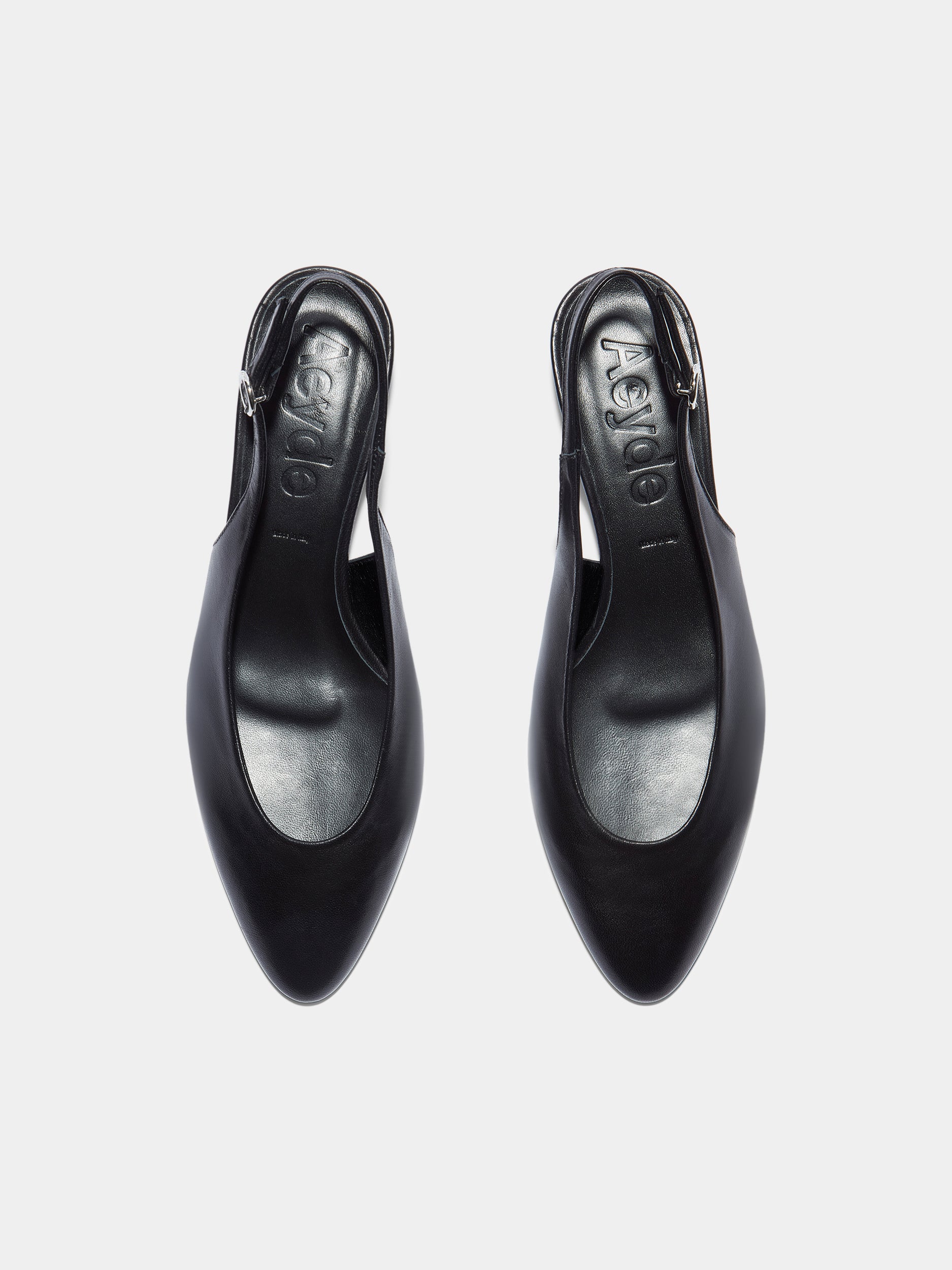 Aeyde | Celeste Leather Pumps for Women | Black Nappa |  | Mid Heel | Front View