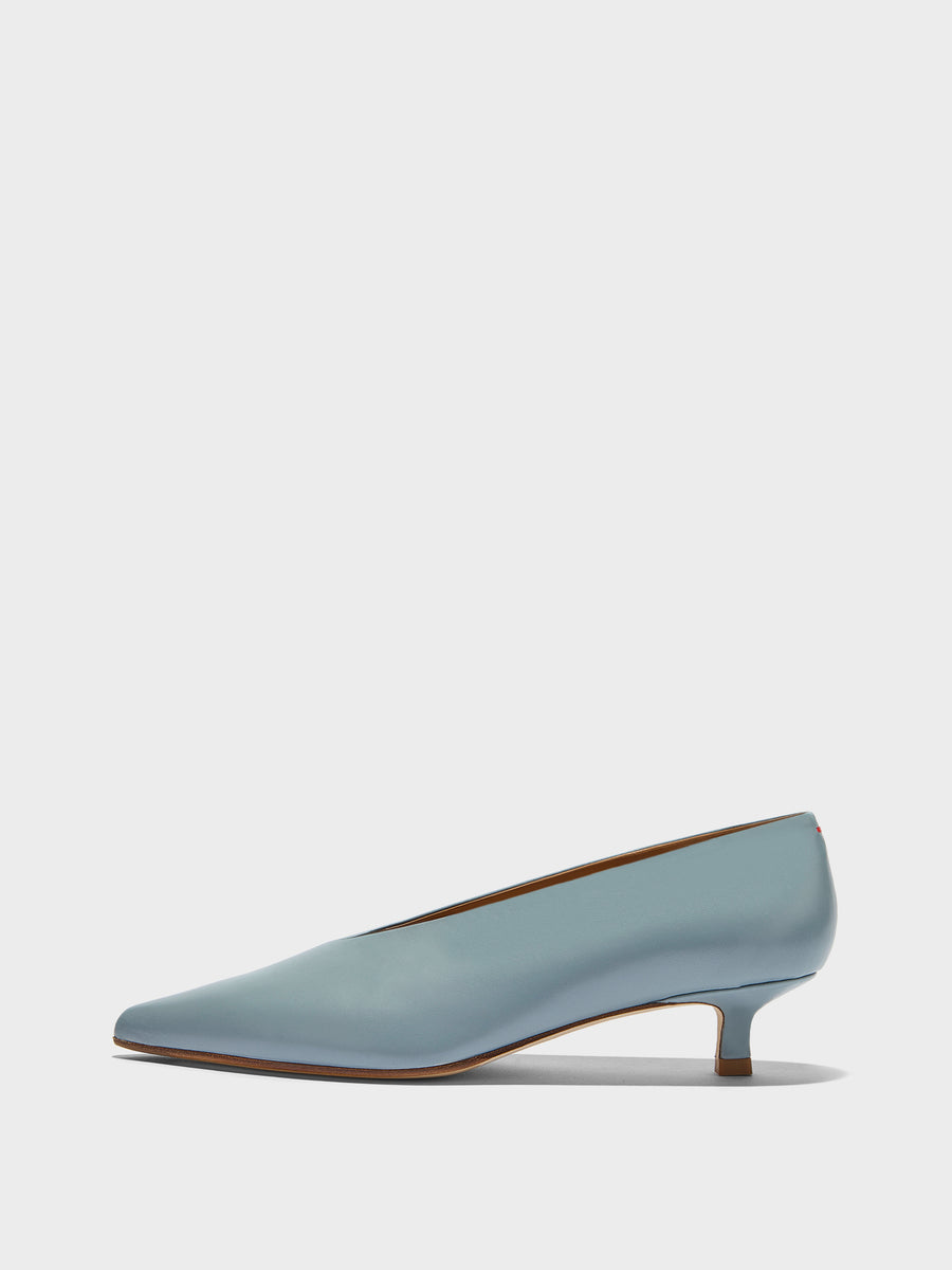 Aeyde | Clara Leather Pumps for Women | Glass Nappa | Pointed Toe | Mid Heel | Side View