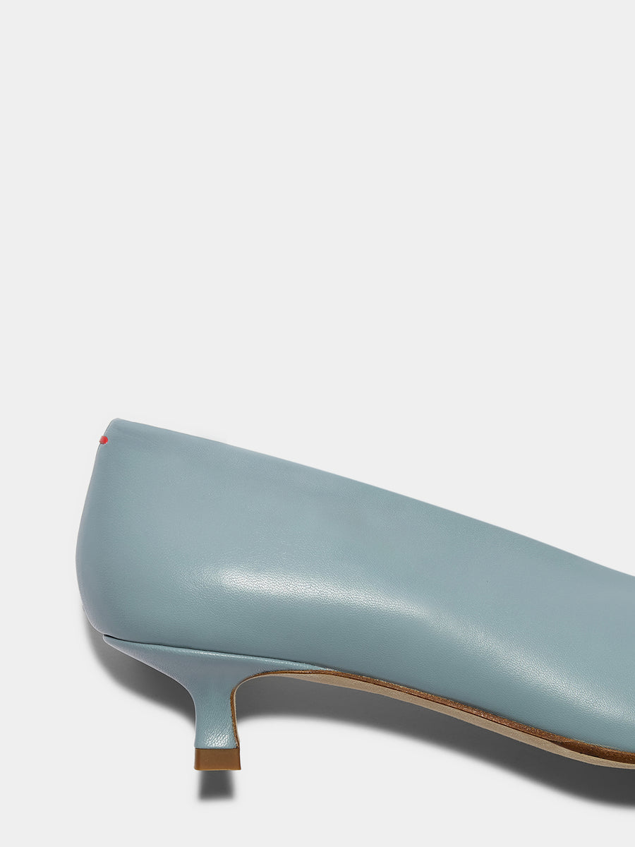 Aeyde | Clara Leather Pumps for Women | Glass Nappa | Pointed Toe | Mid Heel | Heel Details