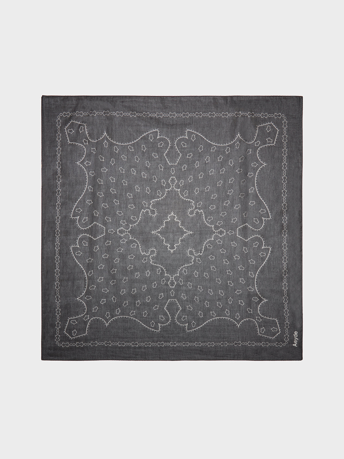 Aeyde | Dallas Printed Cotton and Silk Scarf Scarves for Women | Black Cotton/Silk | Luxury Materials | Handmade in Italy
