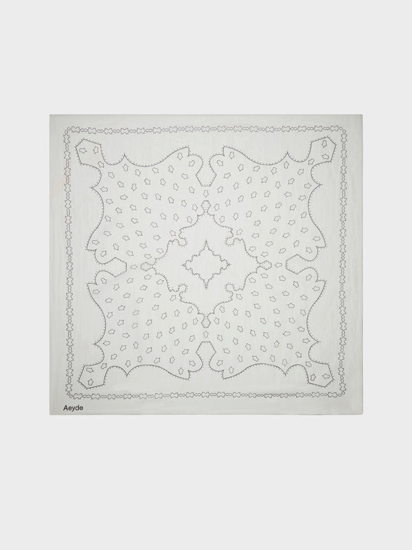 Aeyde | Dallas Printed Cotton and Silk Scarf Scarves for Women | Creamy Cotton/Silk | Luxury Materials | Handmade in Italy