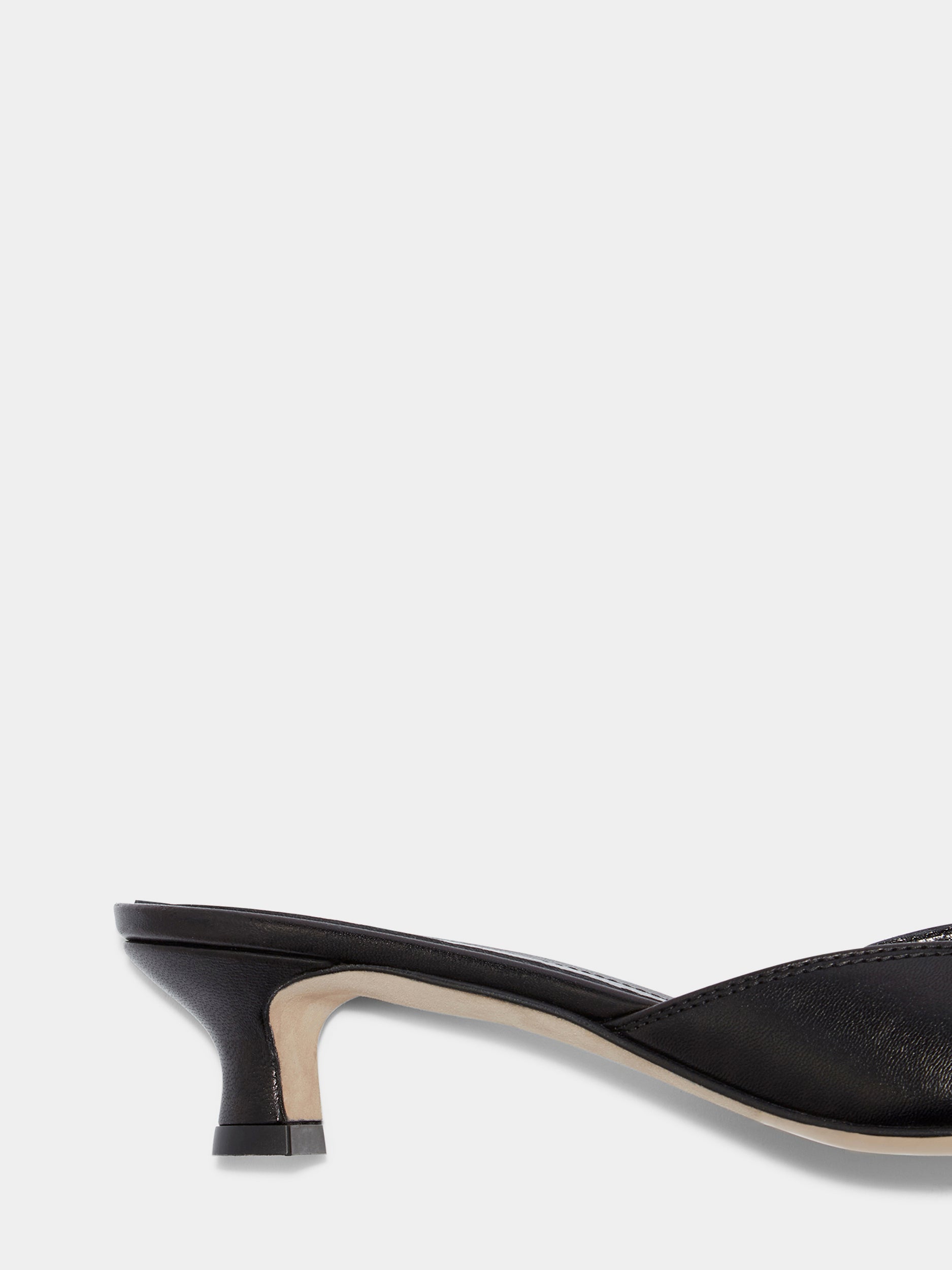Aeyde | Danielle Leather Pumps for Women | Black Nappa | Pointed Toe | Low Heel | Front View