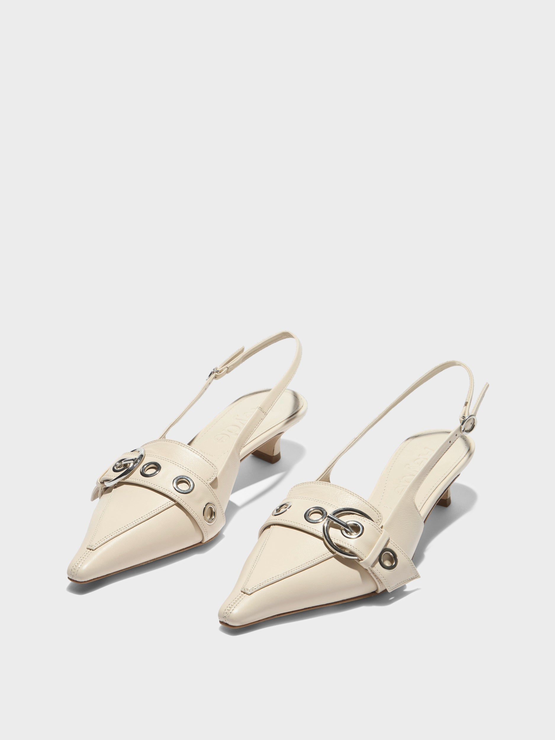 Aeyde | Davina Leather Pumps for Women | Creamy Nappa | Pointed Toe | Low Heel | Luxury Materials | Handmade in Italy