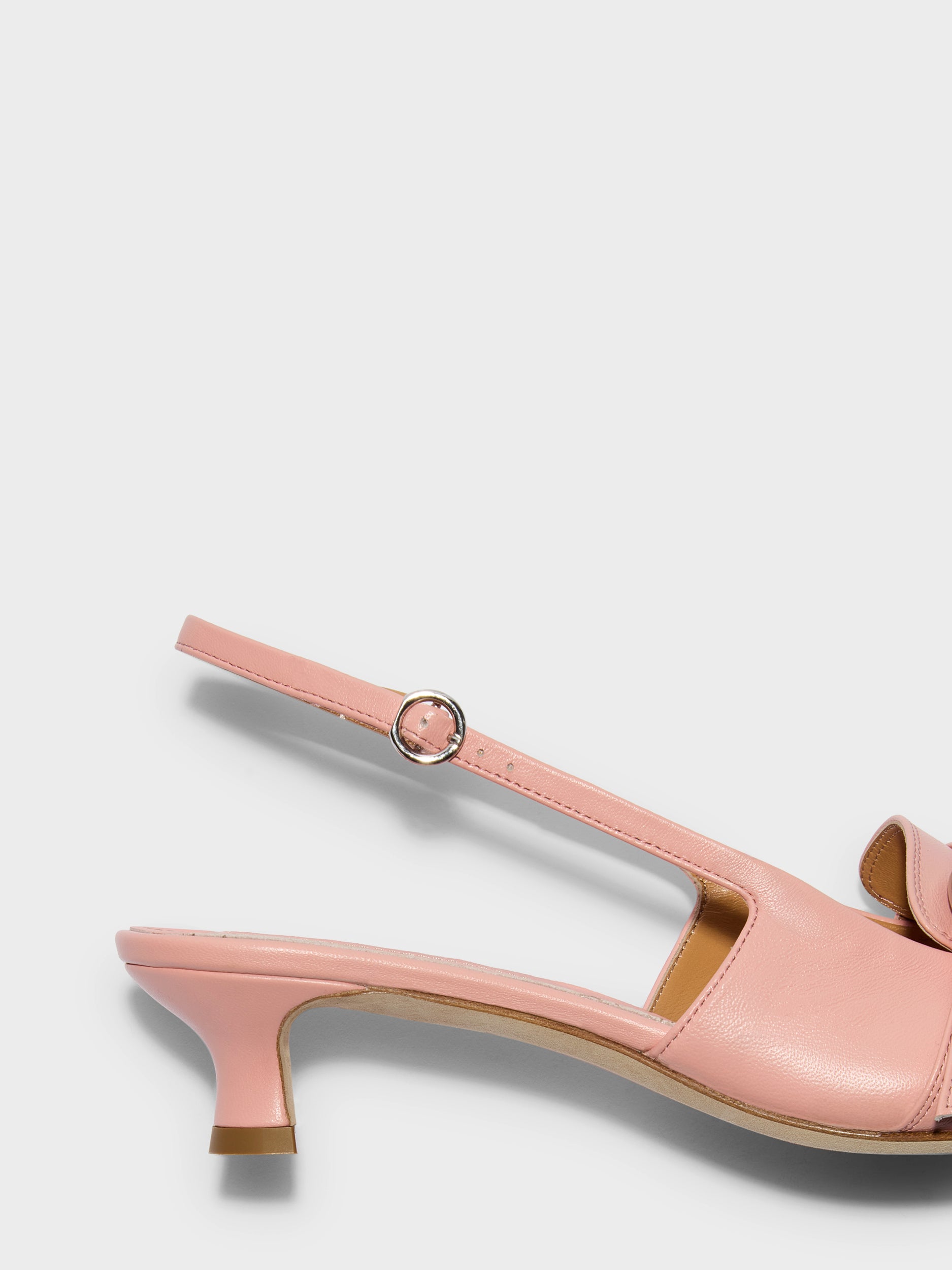 Aeyde | Davina Leather Pumps for Women | Dusty Pink Nappa | Pointed Toe | Mid Heel | Heel Details