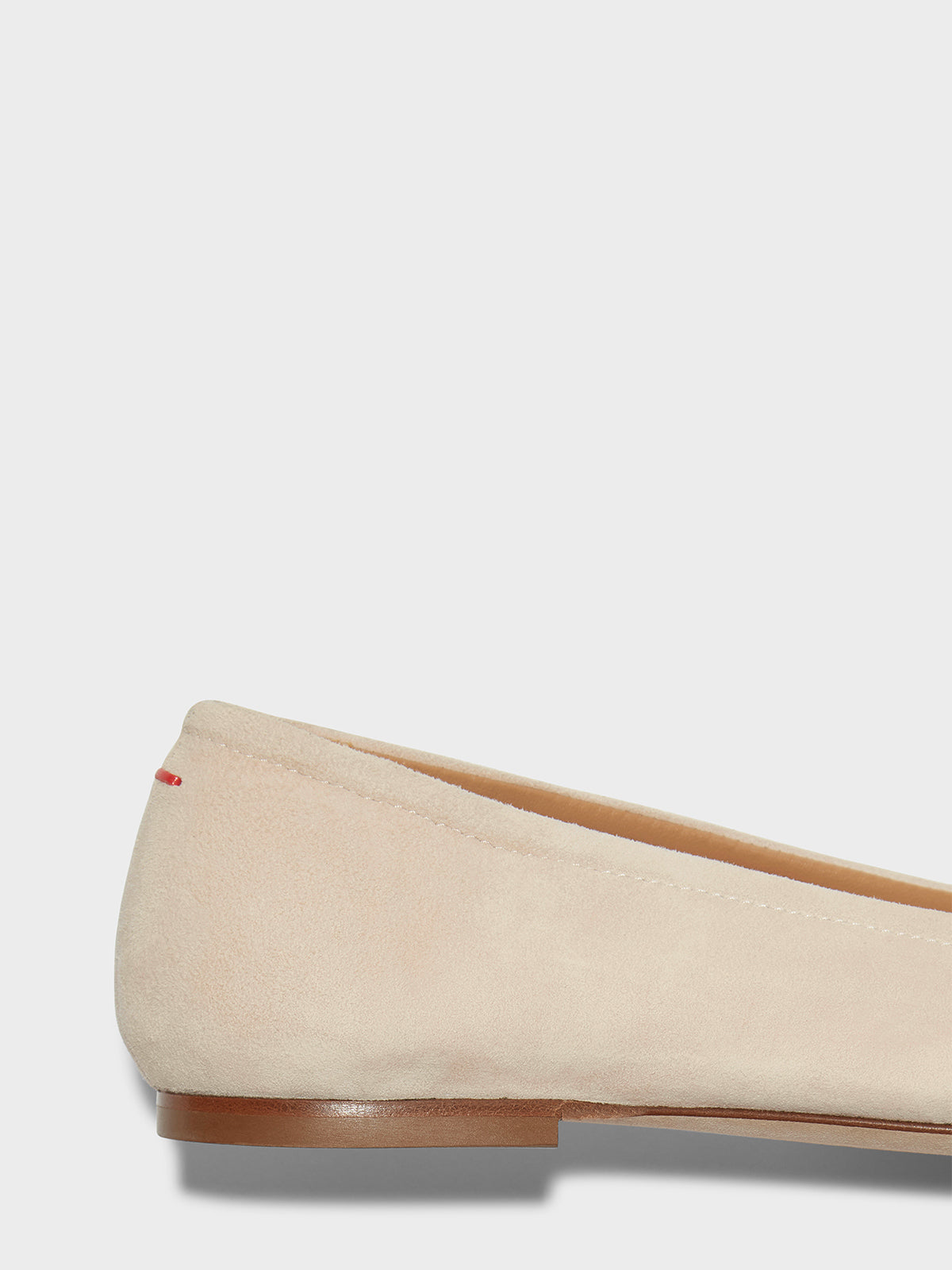 Aeyde | Delfina Suede Ballet Flats Leather Flats for Women | Peach Suede | Round Toe | Flat Heel | Heel Details
