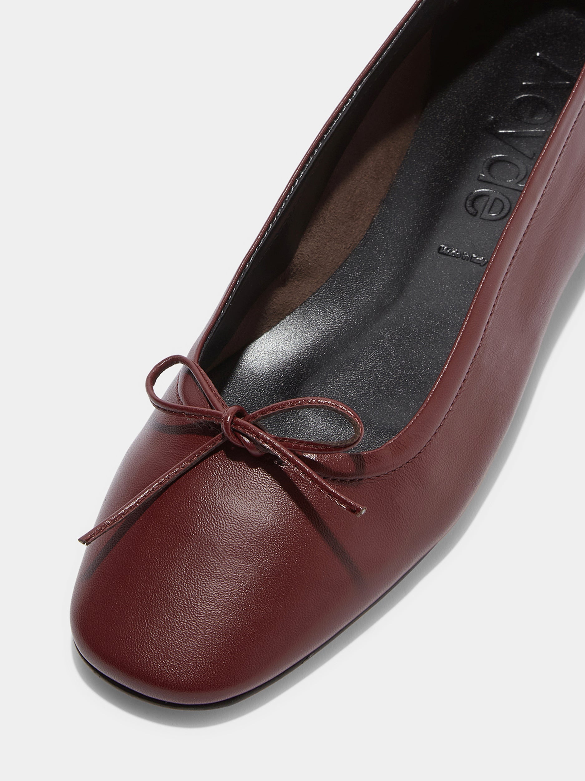 Aeyde | Delfina Leather Ballet Flats Leather Flats for Women | Port Nappa | Round Toe | Flat Heel | Luxury Materials | Handmade in Italy