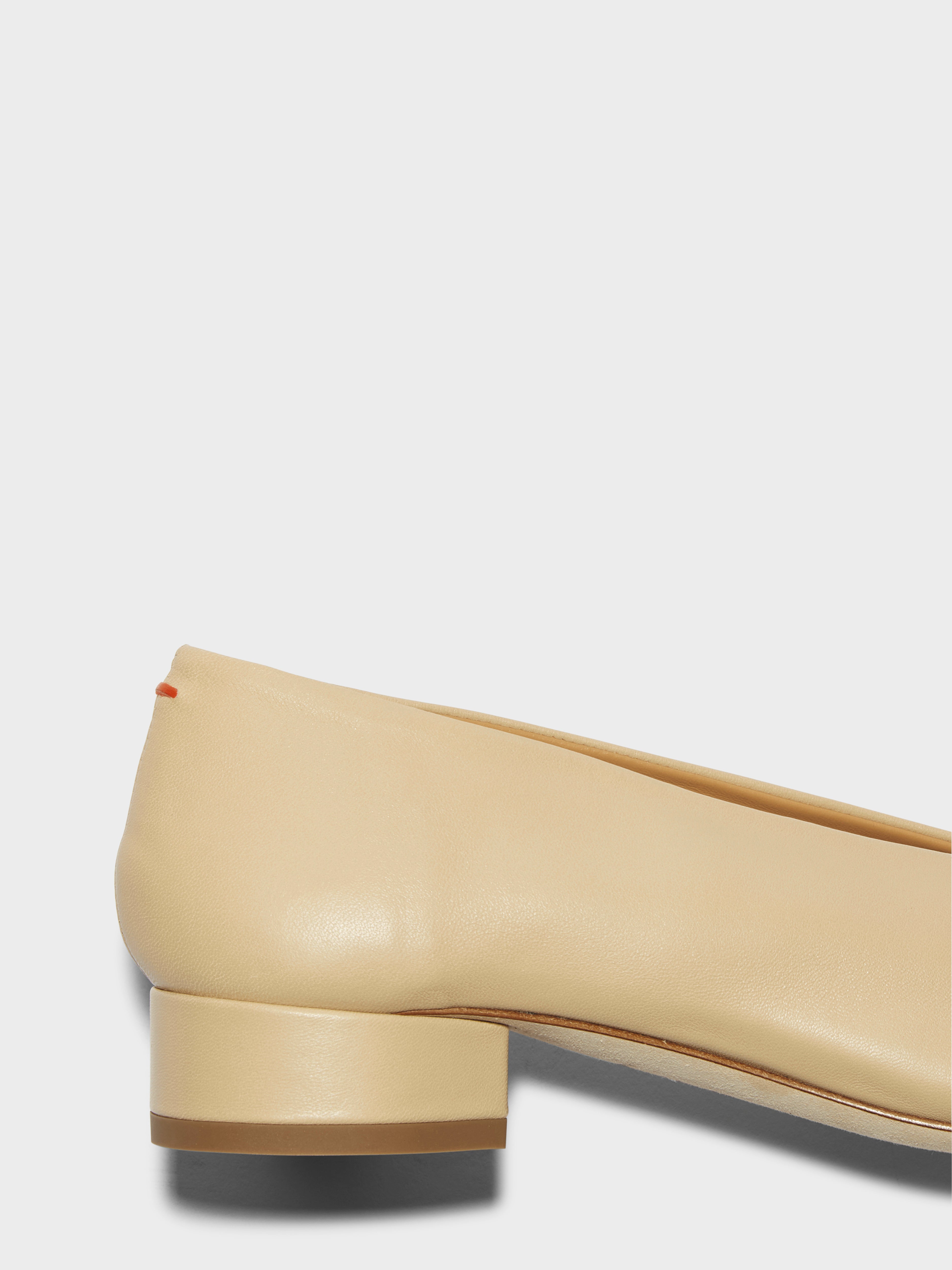 Aeyde | Delia Leather Flats for Women | Latte Nappa | Round Toe | Low Heel | Front View