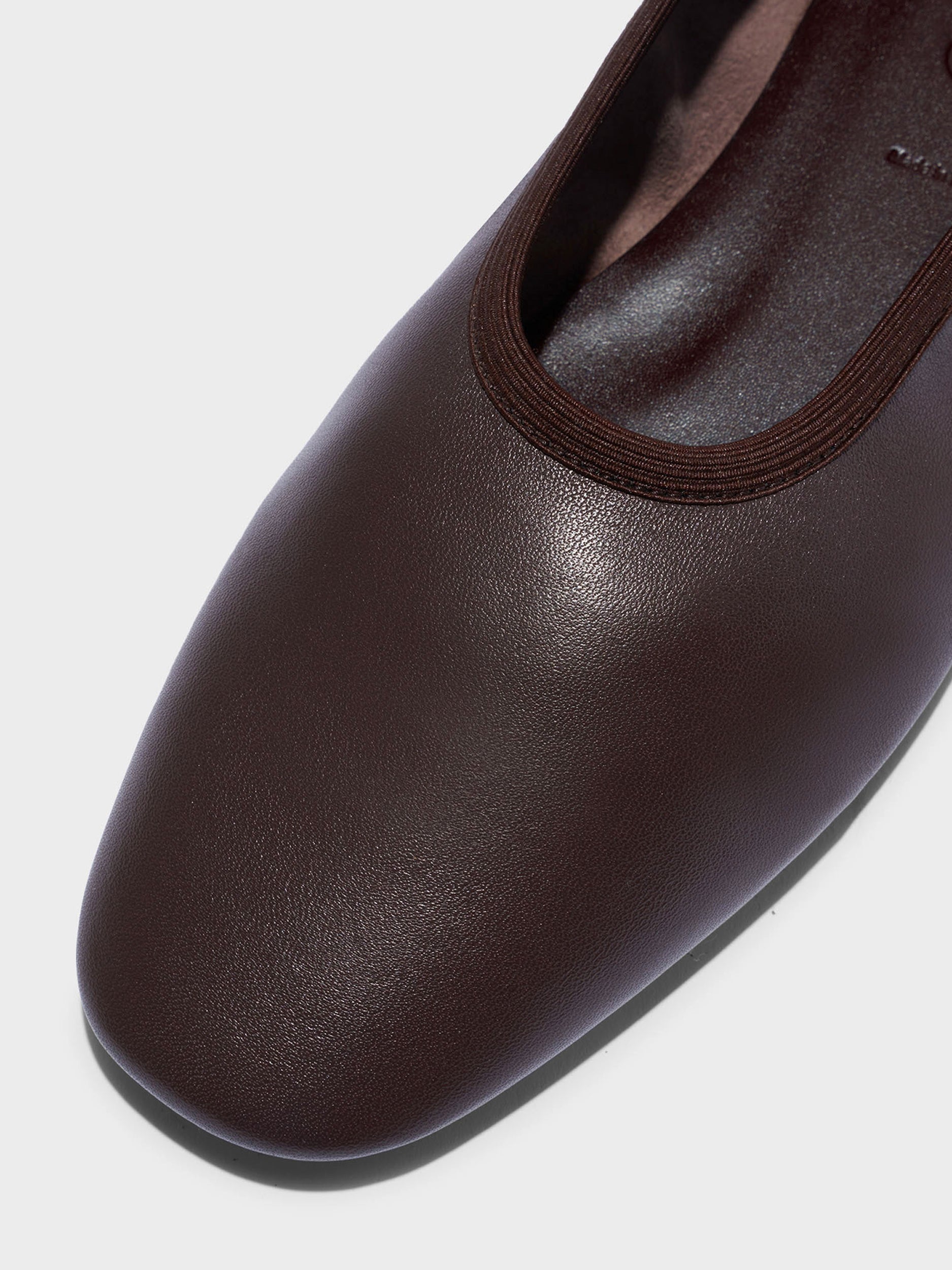 Aeyde | Dex Leather Flats Leather Flats for Women | Moka Nappa | Round Toe | Flat Heel | Heel Details