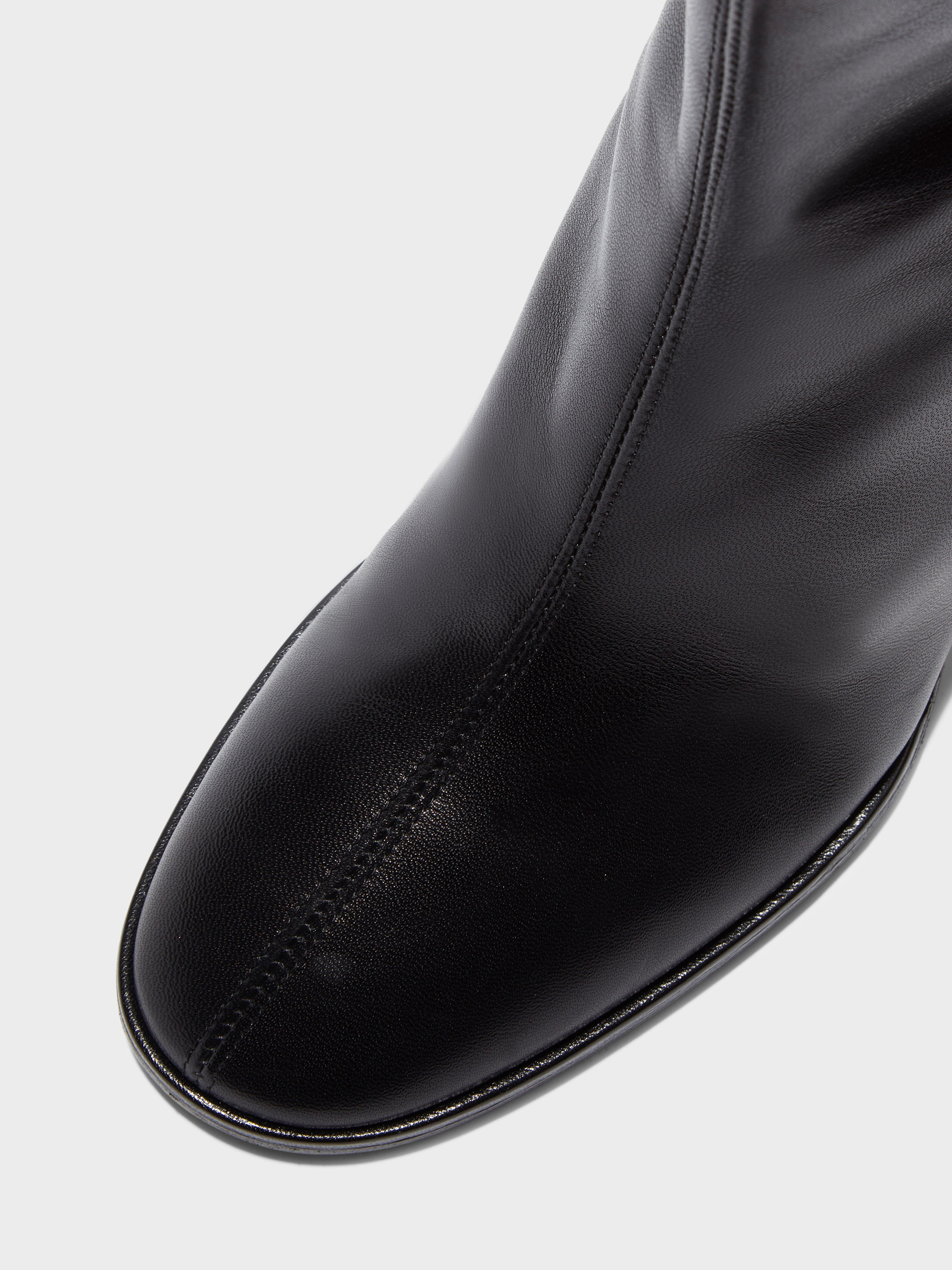 Aeyde | Dorothy Leather Ankle Boots for Women | Black Nappa | Round Toe | Mid Heel | Luxury Materials | Handmade in Italy