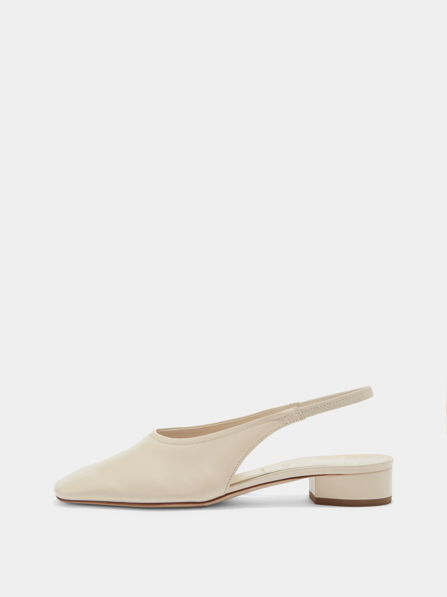 Aeyde | Dua Leather Flats for Women | Creamy Nappa | Round Toe | Low Heel | Side View