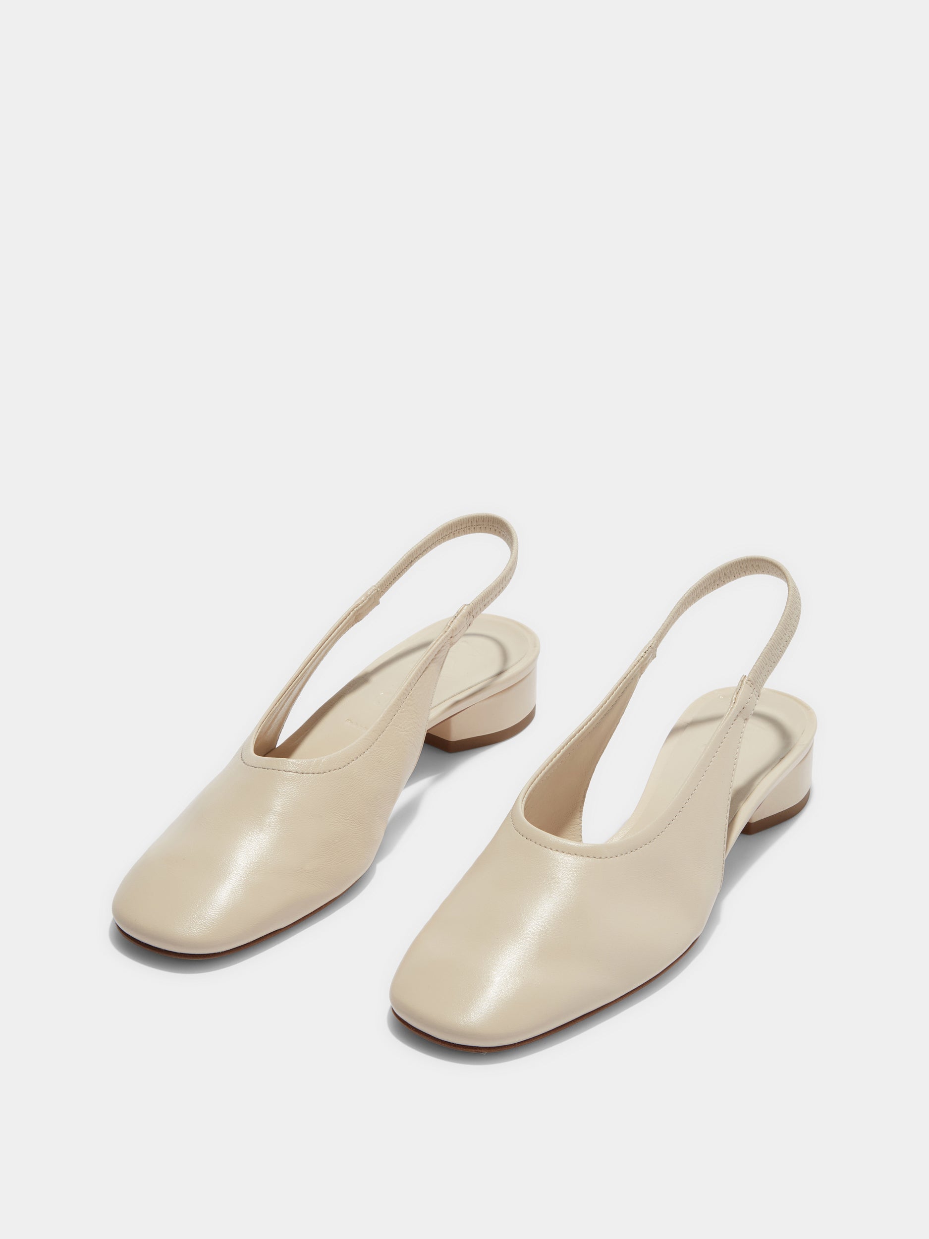 Aeyde | Dua Leather Flats for Women | Creamy Nappa | Round Toe | Low Heel | On Feet