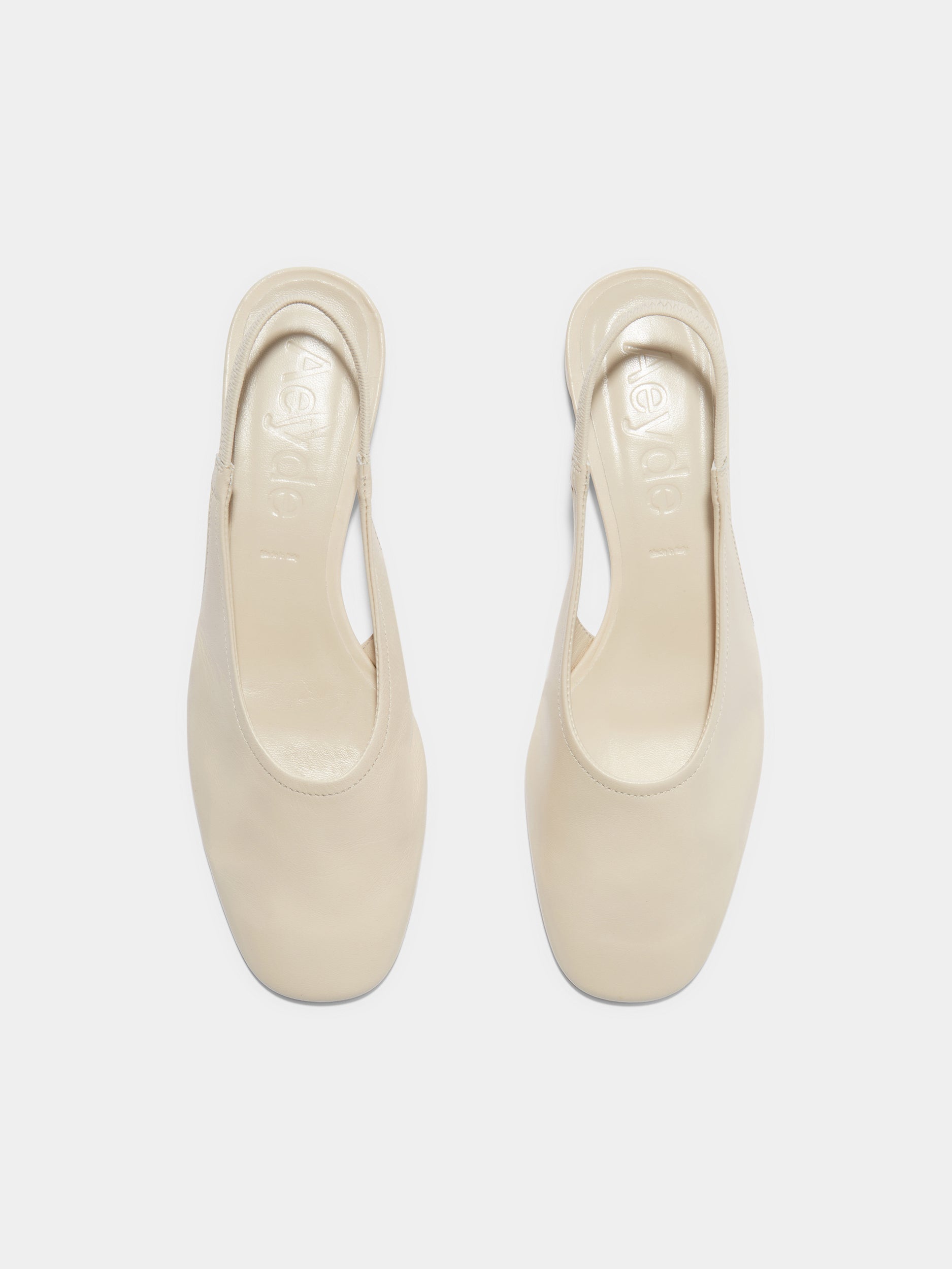 Aeyde | Dua Leather Flats for Women | Creamy Nappa | Round Toe | Low Heel | Front View