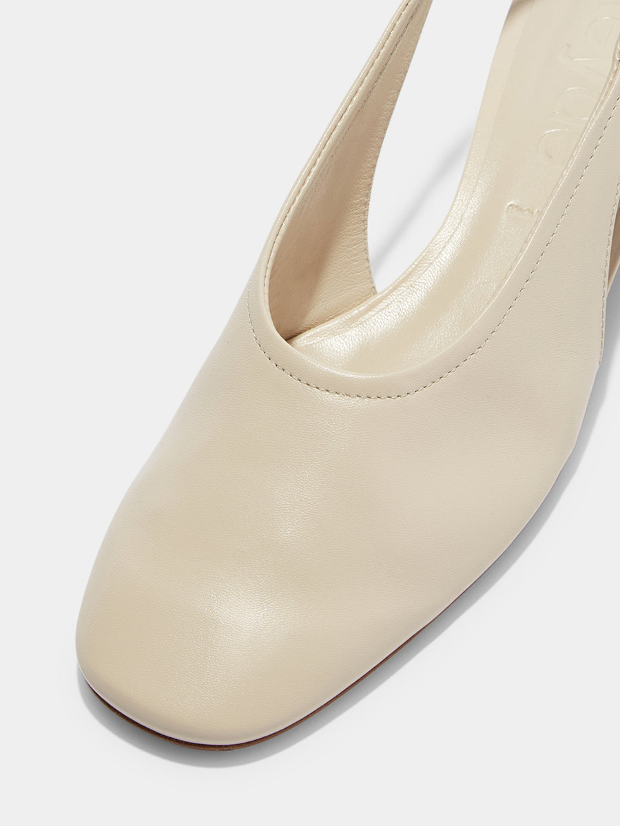 Aeyde | Dua Leather Flats for Women | Creamy Nappa | Round Toe | Low Heel | Luxury Materials | Handmade in Italy