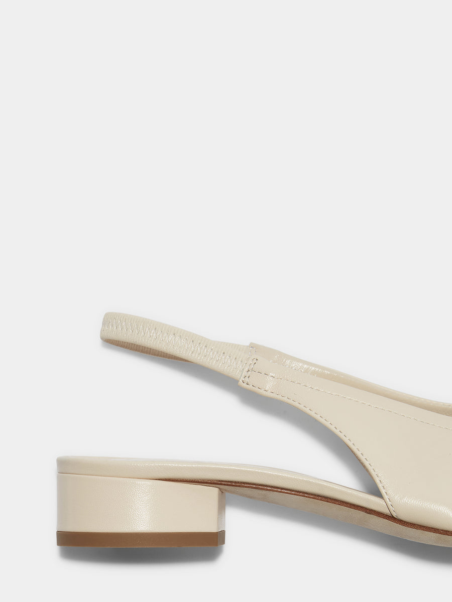 Aeyde | Dua Leather Flats for Women | Creamy Nappa | Round Toe | Low Heel | Heel Details