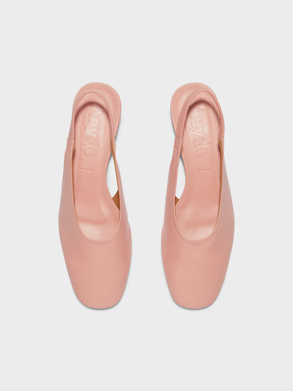 Aeyde | Dua Leather Flats for Women | Dusty Pink Nappa | Round Toe | Low Heel | Front View