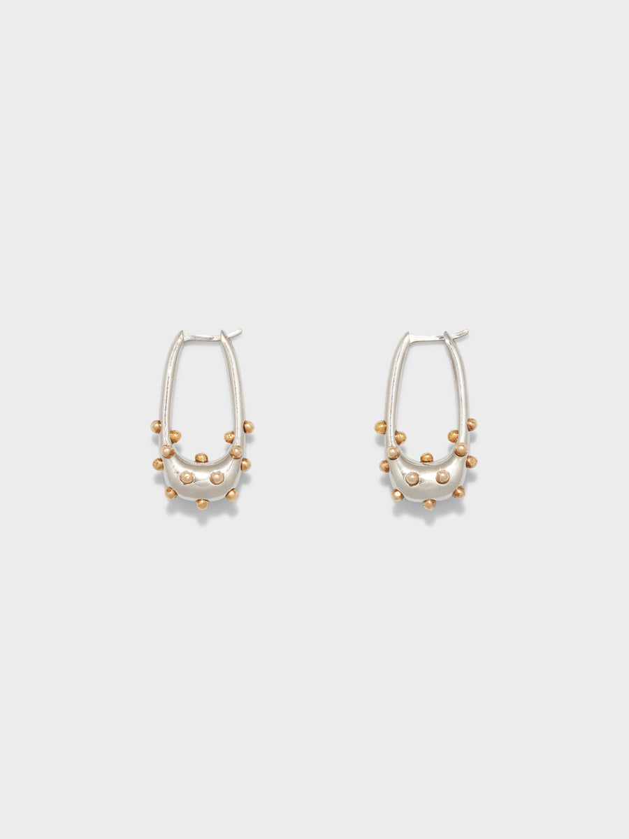 Elias Palladium and 18kt Gold-Plated Hoop Earrings